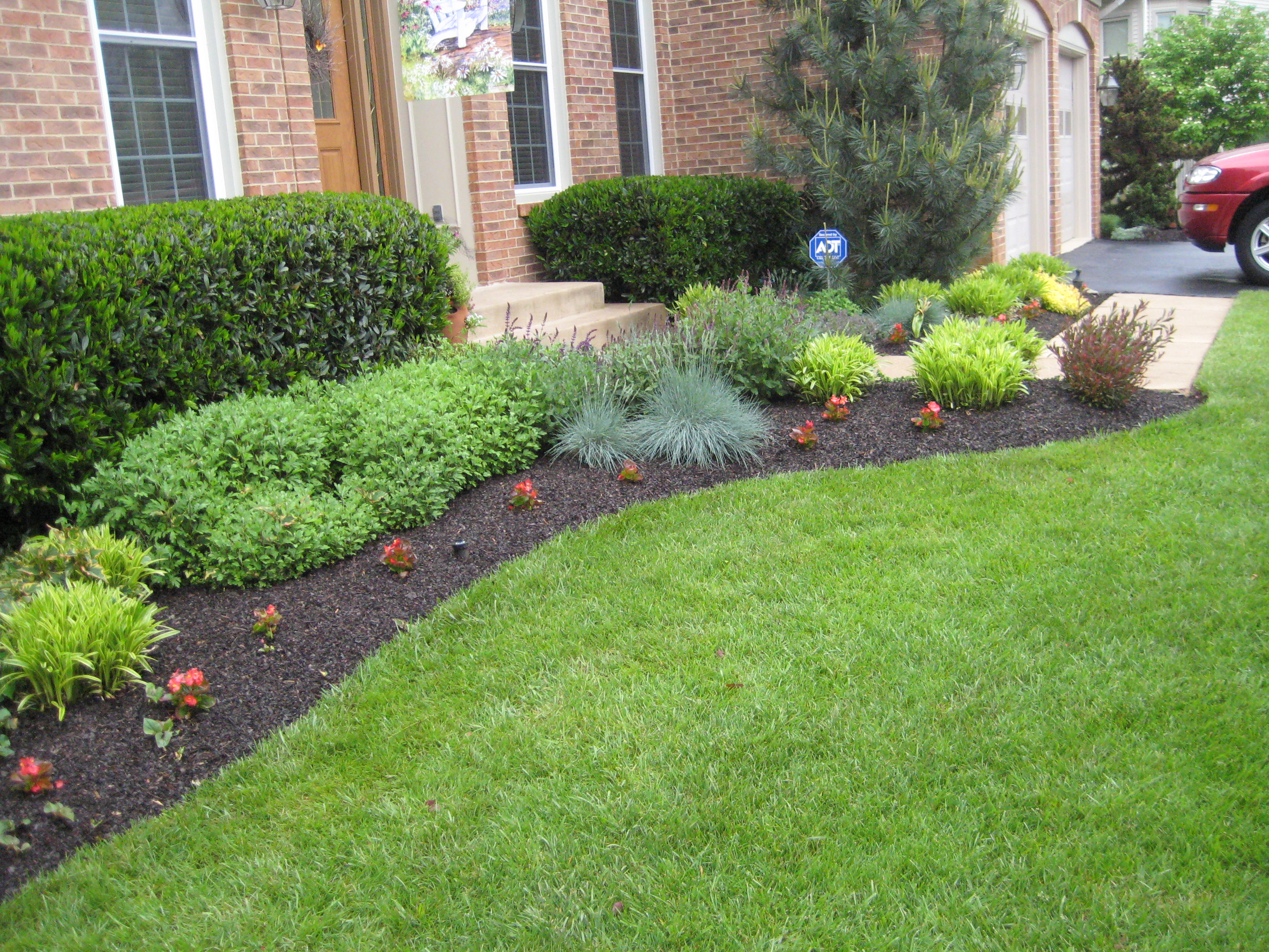 Flower bed mulched